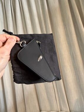 Fendi Black Leather monster eye Key Pouch with dust bag New